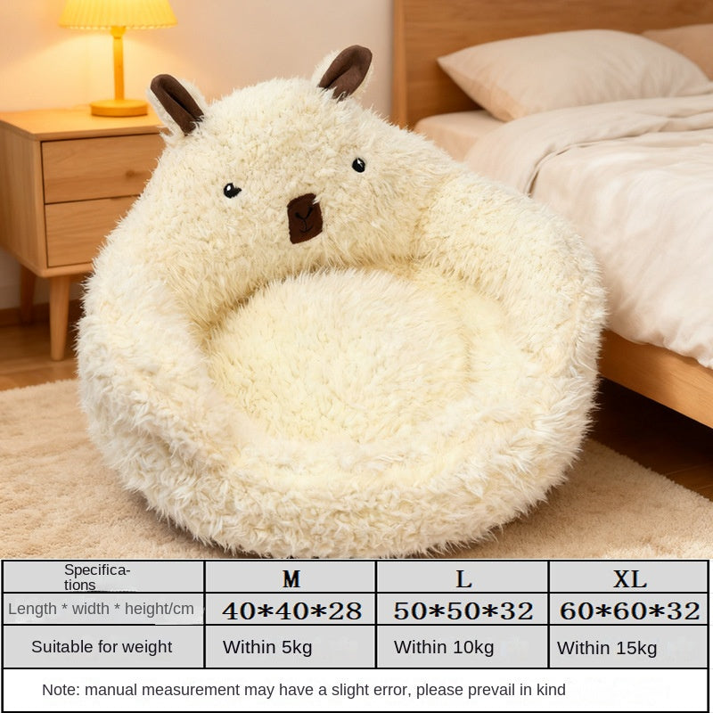Dog House Winter Warm Dog Bed Semi-Enclosed Dog Cage Pet Pad Pet Dog Bed Removable Washable Cat Bed Dog Cage