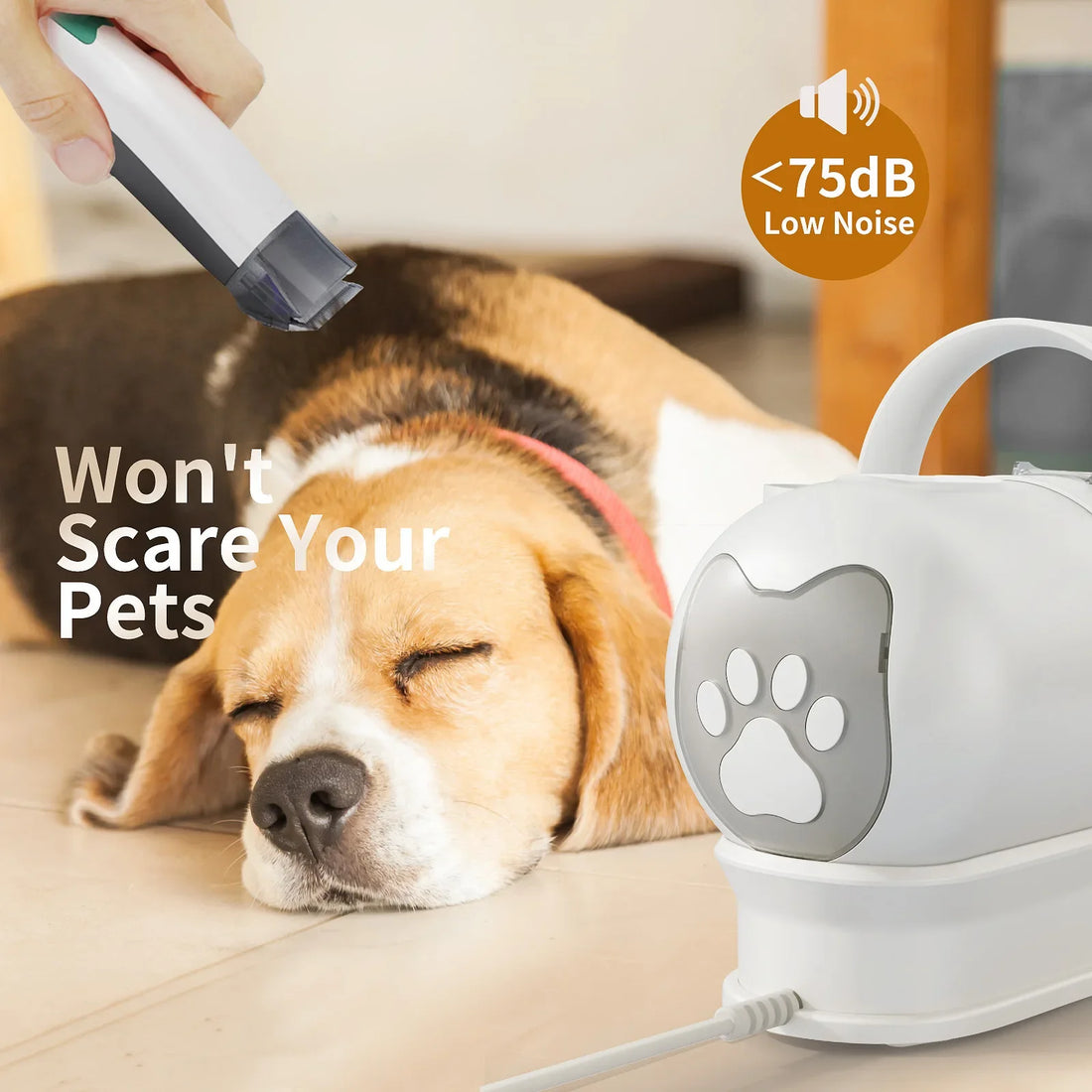 7 in 1 Pet Grooming Vacuum Kit Dog Grooming Clippers Pet Hair Remover with Power Large Suction &amp; Low Noise Pet Hair Kits