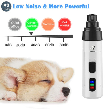 Dog Nail clipper for dogs nail clippers pet grinder short unhas gato for cats Nail Clipper USB Animal Grooming Trimmer Low Noise