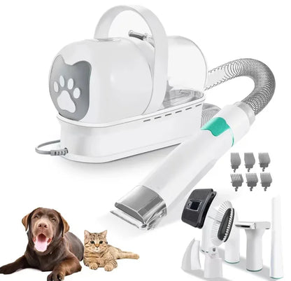 7 in 1 Pet Grooming Vacuum Kit Dog Grooming Clippers Pet Hair Remover with Power Large Suction &amp; Low Noise Pet Hair Kits