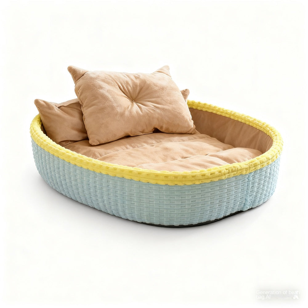 Dog House Winter Warm Dog Bed Half-Enclosed Pet Dog House Cat Bed Pet Mat Pet Cage Pet Enclosure
